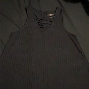 Black ribbed tank top